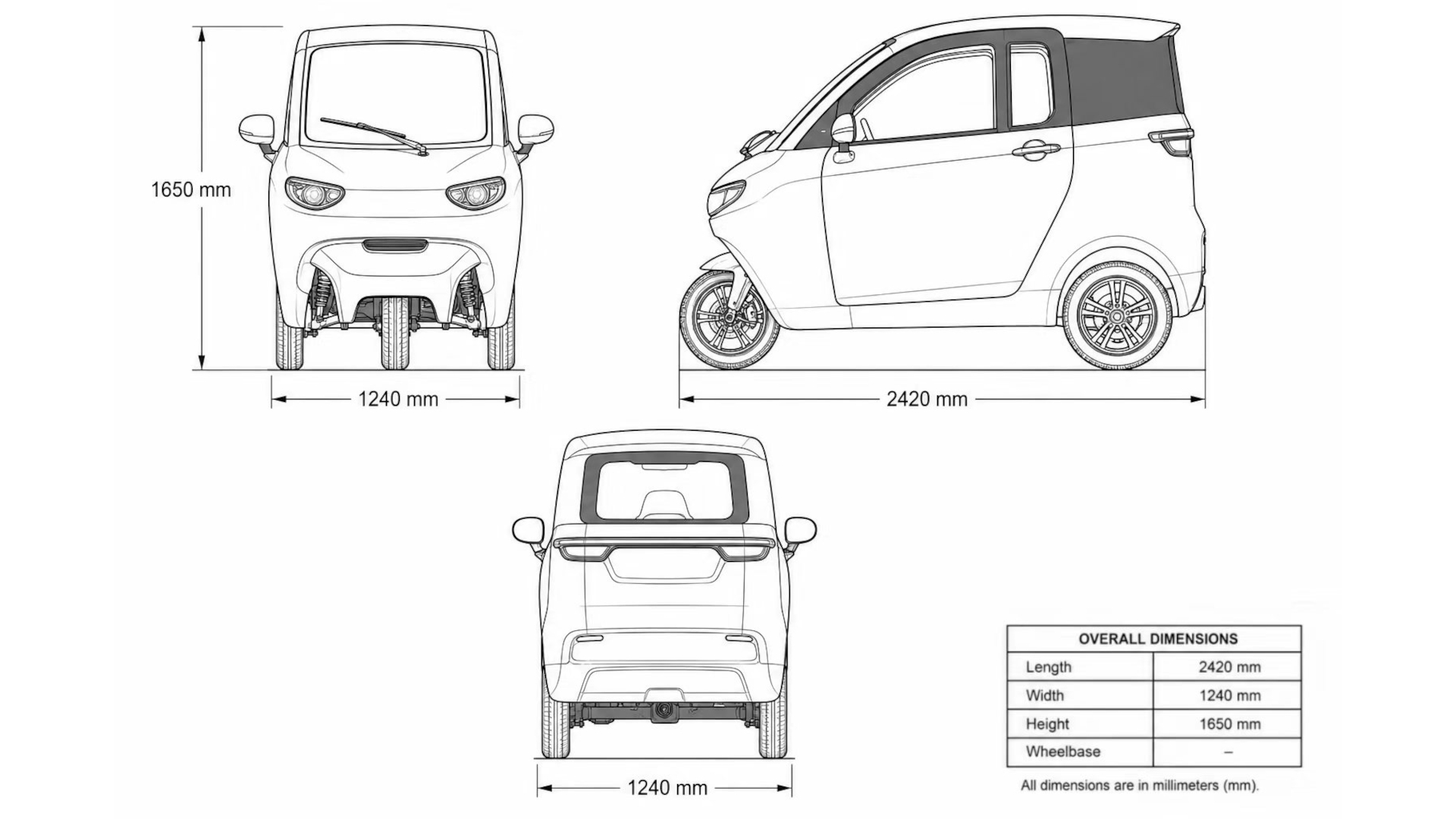 KBi Trivia T2 technical line drawing with dimensions